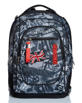 Seven Mochila Escolar Desmontable + Carro, Trolley Escolar NEW TECH KEEP FLAG, Negro - Mochila 3 en 1, Crossover System - Bolso Escolar Niños y Adolescentes - Bolsillo Frontal
