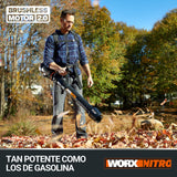 WORX Soplador de Hojas 80V Máx. WORX Nitro | WG572E | PowerShare | Incluye 4 baterías de 20V y 4Ah | Cargador Basecamp | Tecnología Air Enhacer