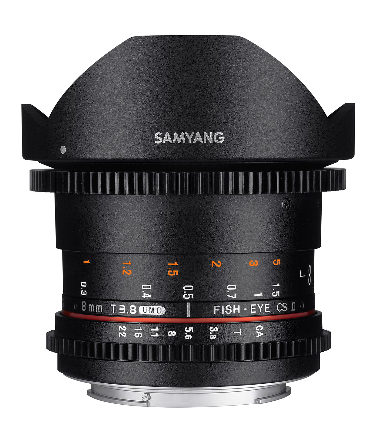 Samyang F1322406101 - Objetivo para vídeo VDSLR para Sony E (Distancia Focal Fija 8mm, Apertura T3.8-22 UMC, Ojo de pez, CSII), Negro