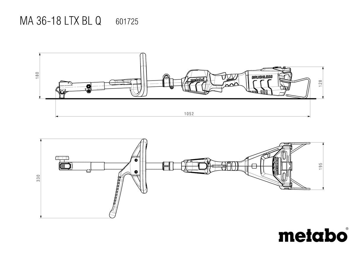 Metabo Motor Multifuncional MA 36-18 LTX BL Q - 18V - Sin Escobillas, Portátil y Sostenible sin Batería