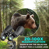 Barska AB10592 Gladiator - Prismáticos con Zoom de 20-100 x 70 aumentos con Adaptador de trípode para astronomía y visión de Largo Alcance, Color Negro