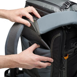 Lowepro Pro Trekker BP 650 AW II, Outdoor Camera Backpack with Recycled Fabric, Fits 800mm Lenses, Weatherproof Cover, Mirrorless/DSLR Camera Case, Black/Dark Grey, Coated Main Fabric, Sealed Zippers