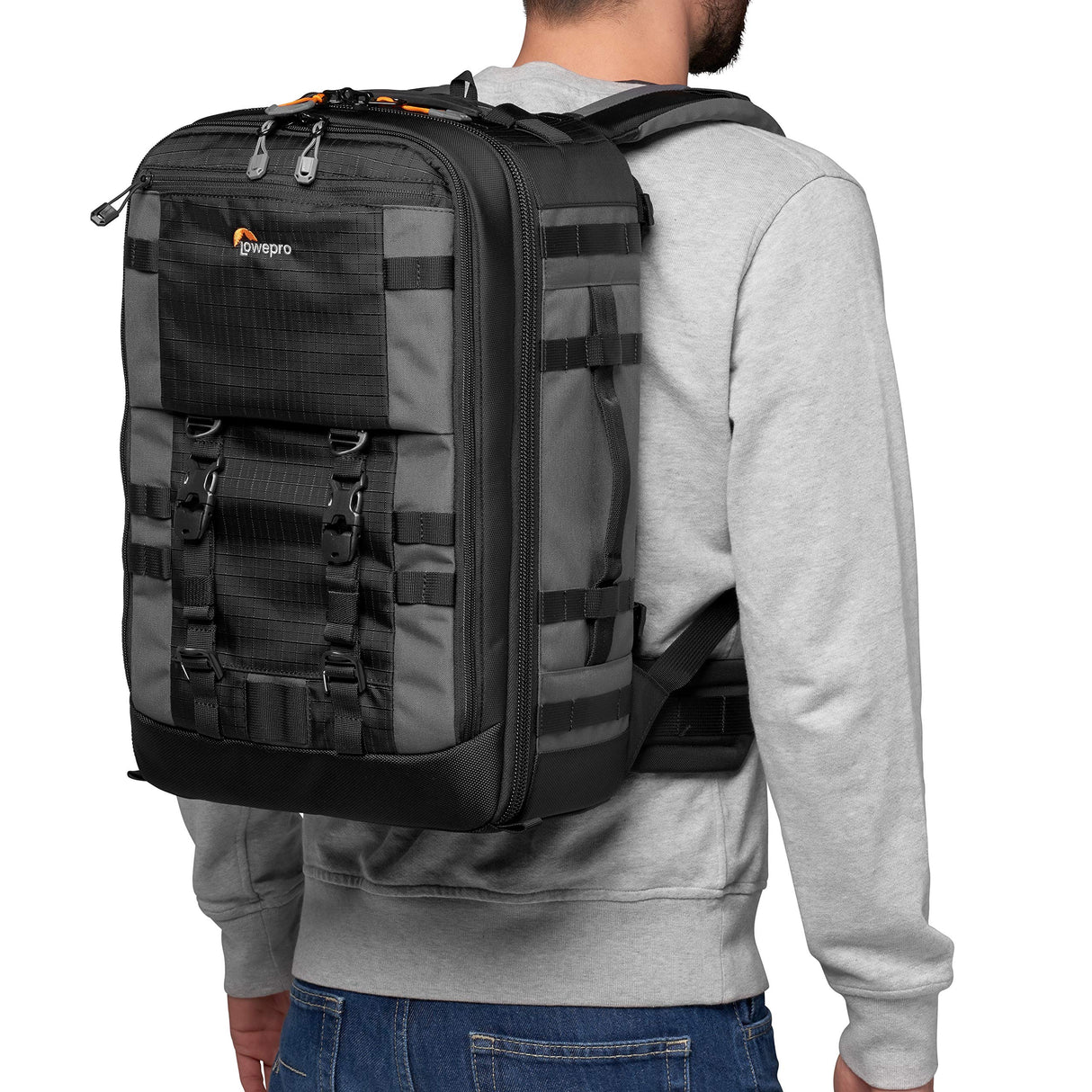 Lowepro Pro Trekker BP 350 AW II,Outdoor Camera Bag,Camera Backpack with Recycled Fabric,Fits 15” Laptop or Tablet,MaxFit Dividers,Weatherproof Cover, Mirrorless or DSLR Camera Case,Black/Dark Grey