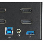 StarTech.com Switch Conmutador KVM de 2 Puertos DisplayPort 1.2 para 4 Monitores - DP HDR UHD 4K de 60Hz - Hub Ladrón de 2 Puertos USB 3.0 (5Gbps) - 4 Puertos USB 2.0 Audio Hotkeys (SV231QDPU34K)