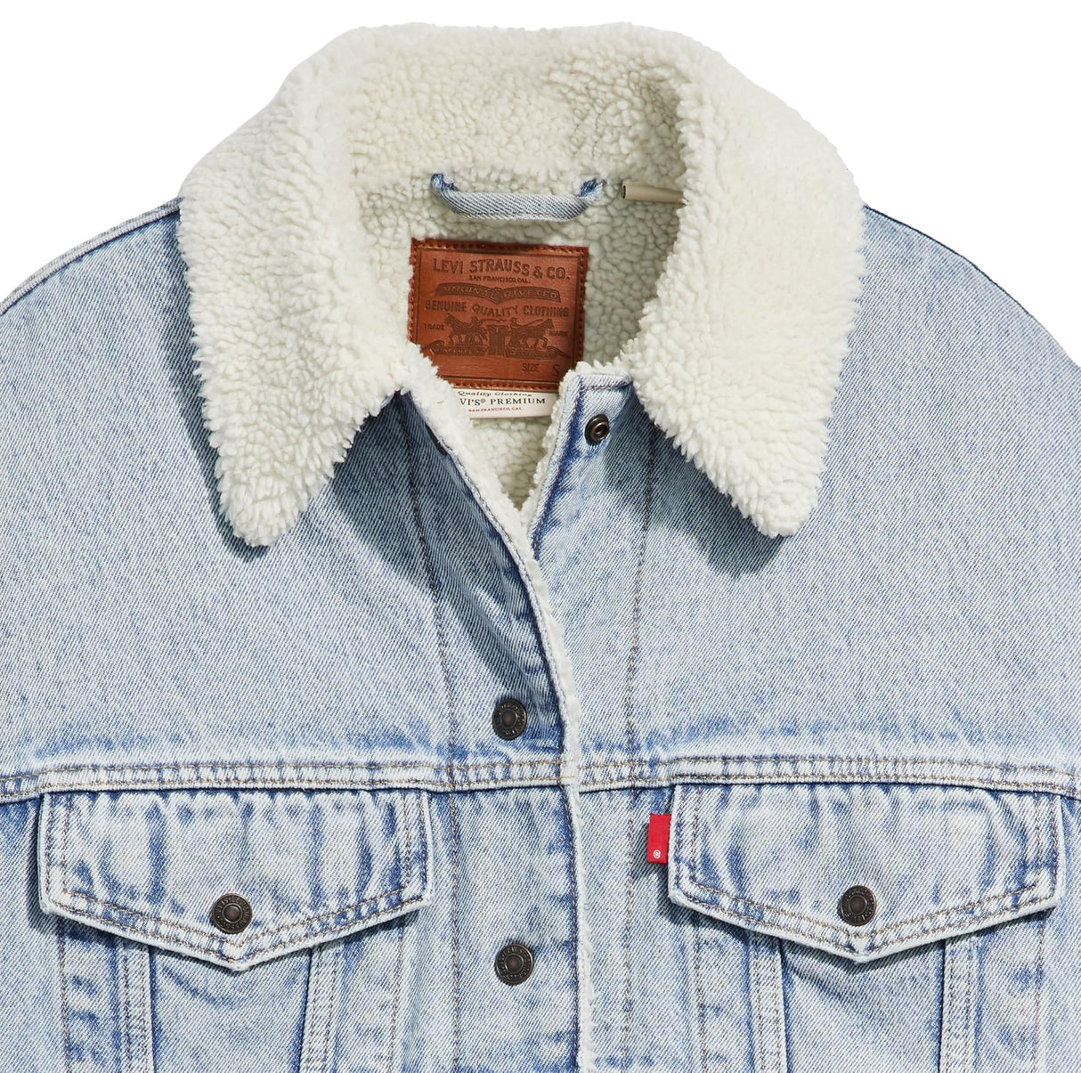 Levi's 90S Sherpa Trucker, Chaqueta de jean Mujer, Morning Sunlight,