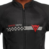 DAINESE - Herosphere Air Tex Jacket, Chaqueta De Moto De Tejido, Ventilada Y De Verano, Hombre, Negro/Blanco/Rojo, 50