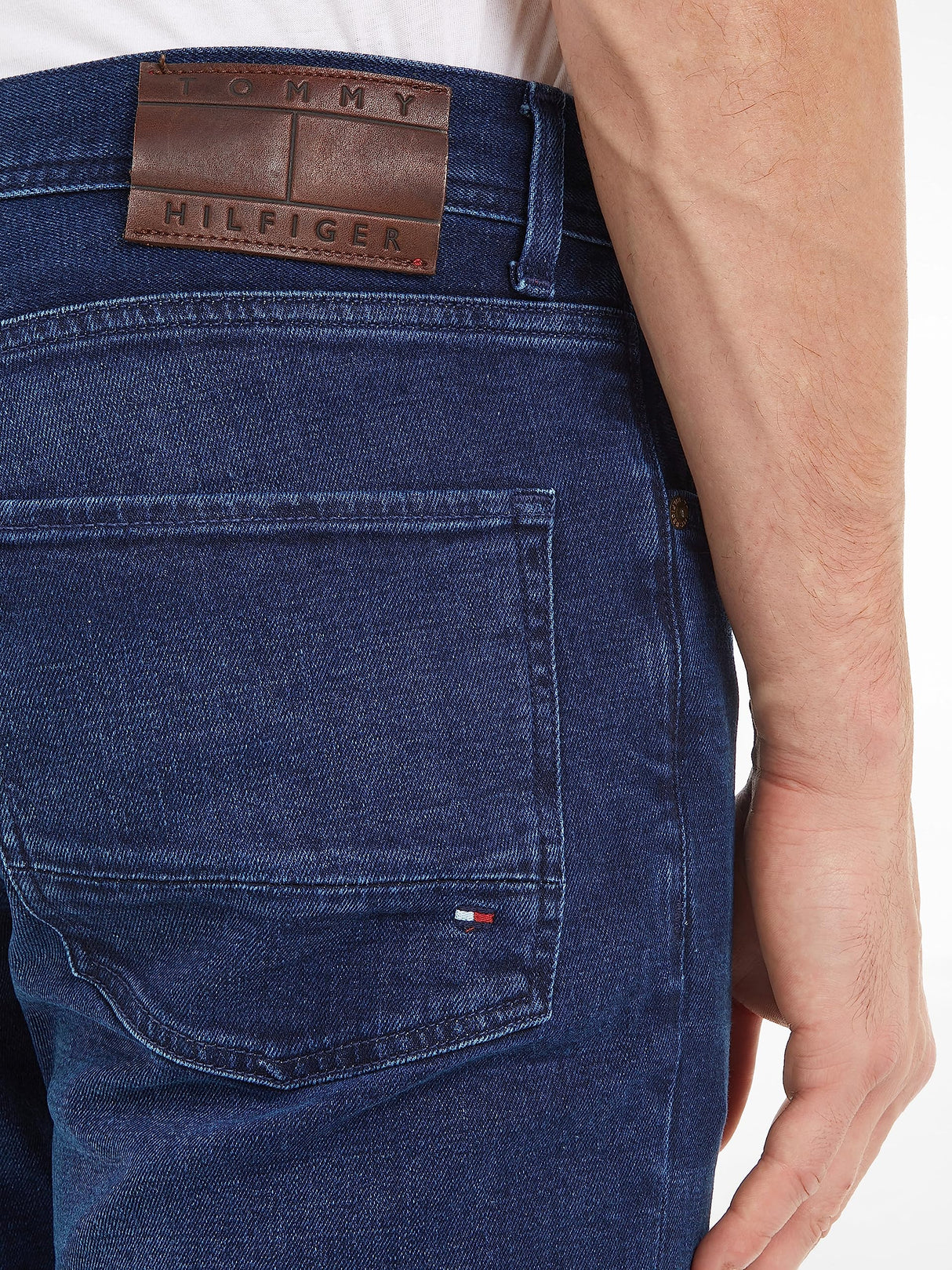 Tommy Hilfiger Hombre Pantalón Vaquero Core Straight Denton Stretch, Azul (Bridger Indigo), 34W / 34L