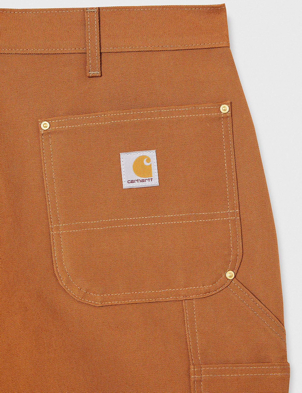 Carhartt Pantalón de trabajo utilitario en lona de algodón resistente con parte frontal doble, Loose Fit Para Hombre, Carhartt Brown, W36/L32