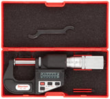 Starrett Micrómetro LCD tipo disco 756FL-1, dedal de fricción, tuerca de bloqueo, rango de 0-1 pulgada, graduación de 0.001 pulgadas