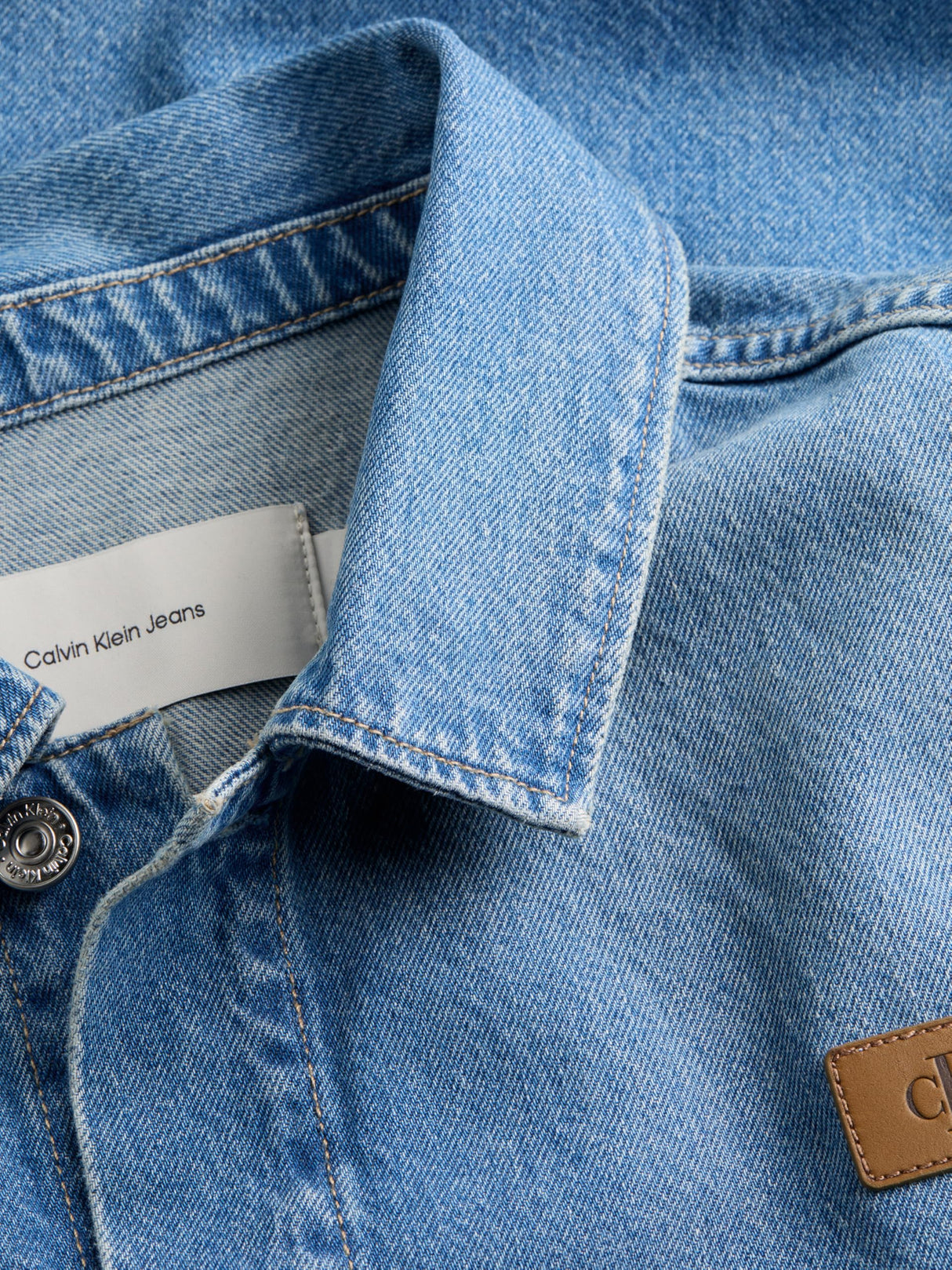 Calvin Klein Cazadora vaquera Mujer Denim Overshirt Oversized, Azul (Denim Light), M