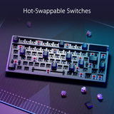 ASUS ROG Azoth - Teclado Mecanico Gaming 75%, Cubierta Metálica, Switch ROG NX Red lubricados, ABS, Kit de Lubricado, IR, BT y USB-C, Pantalla OLED, Tres Alturas y Compatible con Mac - QWERTY español