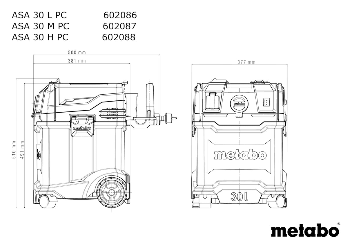 Metabo ASA 30 M PC (602087000) Aspirador Universal