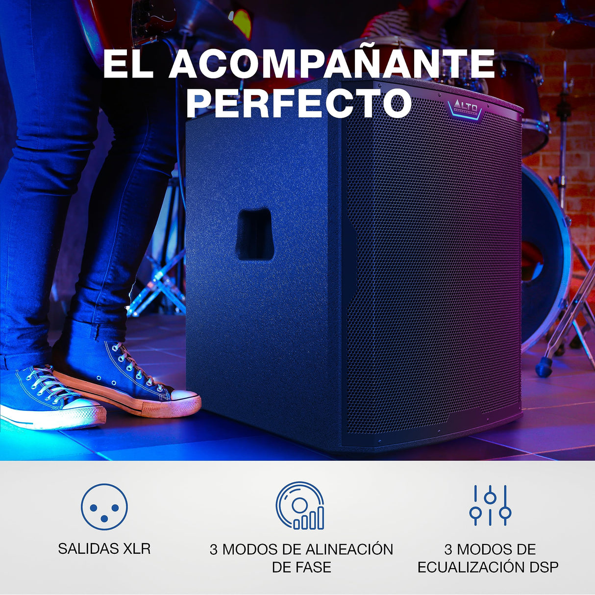 ALTO TS18S Subwoofer 2500W 18 Pulgadas Altavoz Autoamplificado, 6 Modos DSP, Fácil Configuración, 137dB, Bobina de Voz 3 Pulgadas, Graves de Superior Calidad