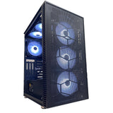 SaharaGaming P44 - Carcasa de Malla Negra y Vidrio Templado sin Ventilador ni concentrador, Compatible con E-ATX, ATX, Micro-ATX e ITX