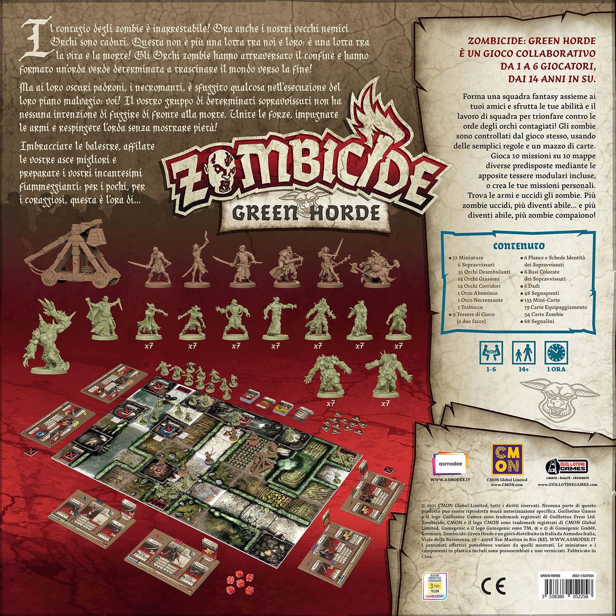 Asmodee - Zombicide: Green Horde - Juego de Mesa, 1-6 Jugadores, 14+ años, edición en Italiano