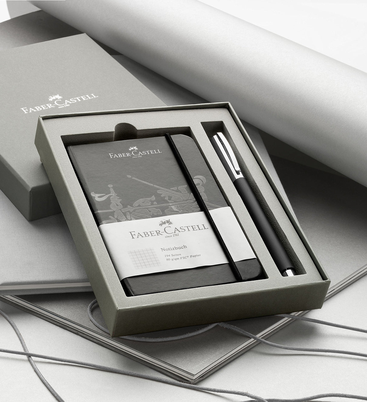 FABER-CASTELL 149624 Ambition - Juego de libreta con cuaderno A6 y bolígrafo de tinta negra