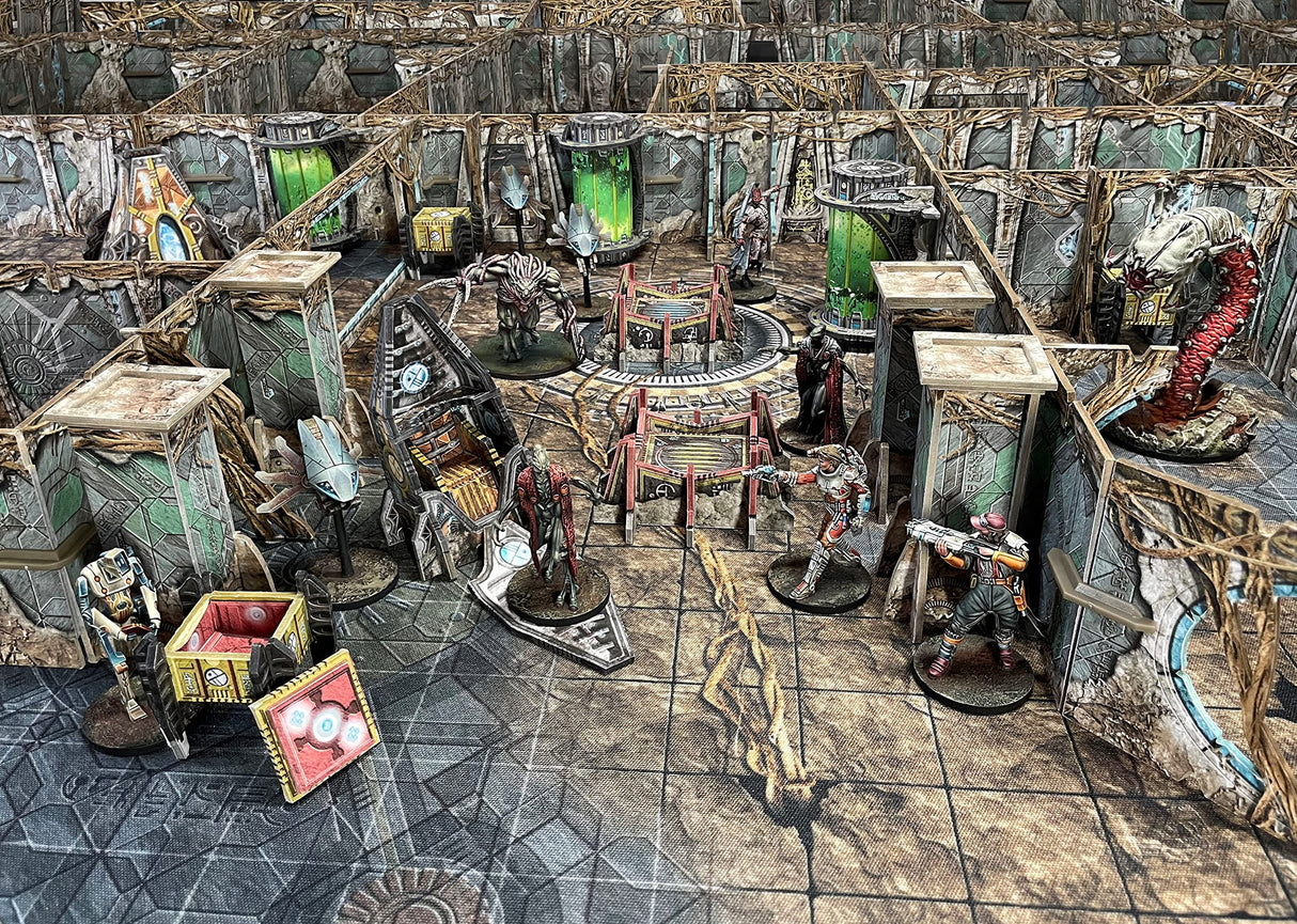 Battle Systems - Terreno Modular de Ciencia ficción para Juegos 3D miniaturas y Figuras de 28 mm a 35 mm - No Requiere Pintura - Juego de Guerra de alienígenas de Ciencia ficción -